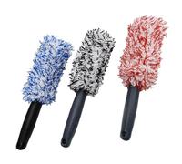 Car Wheel Brush Cleaner, 3 Pieces Long Handle Microfiber Wheel Rim Cleaning Brush, Soft Detailing Brushes for Motorcycle Bike Car Cleaning Tire Rim Fenders Engine Exhaust Tips