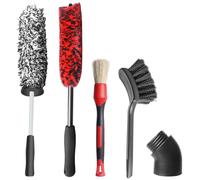 Car Wheel Brush Set, 4 Pack Wheel Cleaner Brushes, Scratch-Resistant Microfiber Deep Tire Cleaning Brushes, Detailing Cleaning Brush Kit for Car Vehicle Motorcycle Rim Tyre Fenders Engine Exhaust