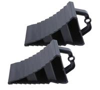 Car Wheel Chocks 2Pcs 8x4x4.5" Replacement Non-Slip & Heavy Duty PE Wheel Chocks with Handle Portable for Car, Commercial Vehicle