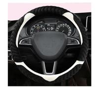 Car Wheel Cover 38CM Car Steering Wheel Cover For Skoda For Fabia 1 2 For Octavia 1 2 3 A3 A5 Auto Interior Accessories Wheel Cover(WHITE)