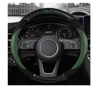 Car Wheel Cover 38CM Carbon Fiber Leather Car Steering Wheel Cover For A1 A3 A4 A5 A6 A7 A8 Q2 Q3 Q5 Q7 Q8 S4 S3 S5 S6 S8 RS6 Wheel Cover(GREEN)