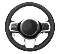 Car Wheel Cover DIY Hand-stitched Black Microfiber Leather Car Steering Wheel Cover For Mitsubishi For Lancer 10 For EVO For Evolution Steering Covers(Blue)