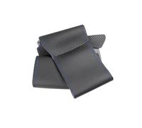 Car Wheel Cover For BMW X3 E83 2003-2010 X5 E53 2004-2006 Perforated Leather Hand-stitched Car Inner Steering Wheel Cover Protective Trim(Black-blue line)