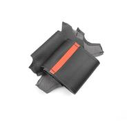 Car Wheel Cover For BMW X3 E83 2003-2010 X5 E53 2004-2006 Perforated Leather Hand-stitched Car Inner Steering Wheel Cover Protective Trim(Black line-Red bar)