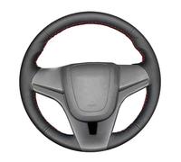 Car Wheel Cover For Chevrolet For Cruze 2009-2014 For Aveo For Orlando Black Leather Braid Customized Car Steering Wheel Cover Steering Wheel Covers(Style2)