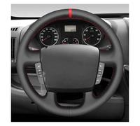 Car Wheel Cover For Citroen For Fiat For Ducato DIY Black Faux Leather Car Steering Wheel Braid Cover Steering Covers(Blue)