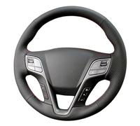 Car Wheel cover For Hyundai For Santa Fe 2013 For Grand Ix45 DIY Hand-stitched Artificial Leather Steering Wheel Cover Accessories Interior Auto Steering Wheel Protector(Red Thread)