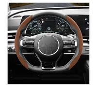 Car Wheel Cover For KIA For Rio For Xceed For Stonic For Cerato For K3 For Soul Sonet Suede Snap-on Steering Wheel Cover Steering Covers(Brown D 2-P)