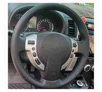Car Wheel cover For Nissan For Qashqai 2007-2013 For Rogue For X-Trail DIY Hand-stitched Artificial Leather Car Steering Wheel Cover Accessories Steering Wheel Cover Protector(Black Thread)