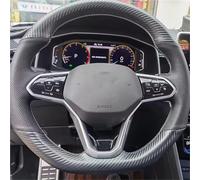 Car Wheel cover For VW For Atlas For Golf 8 Mk8 For Jetta For Sharan For Passat B9 For Tiguan Car Steering Wheel Cover Customized Non-Slip Suede Braid Auto Steering Wheel Protector(Style c)