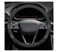 Car Wheel Cover Leather Car Steering Wheel Cover For SEAT For Leon For Ibiza For FR 2 For Ateca For Arona For Exeo For Arosa For Tarraco For Mii Steering Covers(O white)