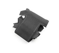 Car Wheel Cover Protector For Benz For A Class For W176 2015-2018 Suede Leather Car Steering Wheel Cover Trim(Black-gray line)