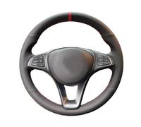 Car Wheel Cover Protector For Benz For Vito III W447 2015-2020 Braid DIY Black Wear Resistant Faux Leather Car Steering Wheel Cover(White Thread)