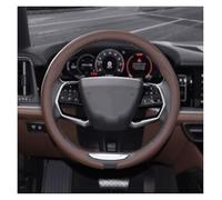 Car Wheel Cover Protector For GWM For WEY VV7 VV5 VV6 For WEYP8 8D Leather Car Steering Wheel Cover Non-Slip Steering Wheel Cover(Coffee Brown-O)