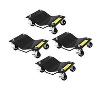 Car Wheel Dolly Set of 4 - 3600 kg Tire Stake Cart with Lockable Casters & Handle, 4.5mm Thick Steel Tyre Skates, Vehicle Dolly Upgraded, Steel Tire Skates with Brakes, for Moving Cars,Trucks