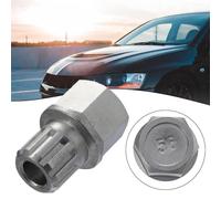 Car Wheel Lock Lug Nut Key with 11 Pointy Teeth and 56 Square Teeth, for Durable Metal Anti-Theft Socket Compatible with VW for Passat and Golf, Silver Tone