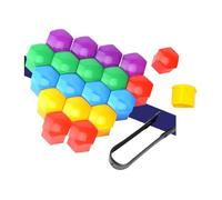 Car Wheel Nut Caps, 20 Pcs Car Wheel Nut Caps Hub Screw Covers For 17/19/21mm Multicolor Protection(Mixed Colors,Fit 21mm)