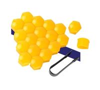 Car Wheel Nut Caps, 20 Pcs Car Wheel Nut Caps Hub Screw Covers For 17/19/21mm Multicolor Protection(Yellow,Fit 19mm)