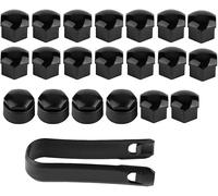 Car Wheel Nut Covers Caps for S-mart fortwo forfour 453 451 450,20pieces Wheel Bolt Nut Cap Tyre Hub Set,Hexagonal Tyre Nut Covers Cap Dust Proof Accessories,With Removal Tool,A-Black-17mm