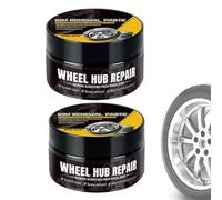 Car Wheel Scratch Repair Polish - 80g Hub Polishing Paste with Sponge, Wheel Hub Polish and Scratch Repair, Automobile Wheel Rim Scratch Reconditioning Paste for Auto, RVs, Motorcycles, Trucks (2)