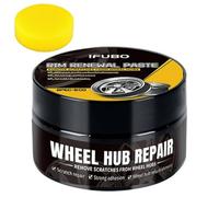 Car Wheel Scratch Repair Polish - Hub Polishing Paste with Sponge, Removes Scratches & Restores High-Gloss Finish for Alloy, Steel & Chro-me Wheels 80 Grams (1 Pcs)