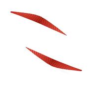 Car Wind deflectors Car Front Head Light Eyebrow Sticker Decorator Carbon Fiber Lamp Eyelid Eye Line Mudguard Strip for Chevrolet(Red)
