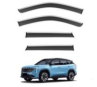 Car Wind Deflectors Chrome Molding For Atlas MK2-FX11 2022-2025, Acrylic Rain Guards UV Protection And Weatherproof Reduce Noise