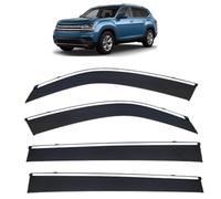 Car Wind Deflectors Chrome Molding For Volkswagen Atlas MK1-CA1 2017-2024, Acrylic Rain Guards UV Protection And Weatherproof Reduce Noise