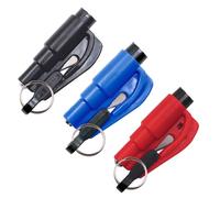 Car Window Breaker, 3 Pack Seatbelt Cutter and Glass Breaker Self Defense Keychain, 2-in-1 Emergency Car Escape Tool, Life Hammer for Land & Underwater Vehicle Safety in Accidents Fires Floods