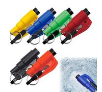 Car Window Breaker,6PCS 2 In 1 Car Glass Breaker,Portable Window Breaker,Seatbelt Cutter,Escape Tool for Land/Underwater Vehicles,Car Emergency Safety Hammer,Self Defence Keychain for All Cars