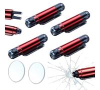 Car Window Breaker and Seatbelt Cutter: Emergency Life Hammer (4, Red)