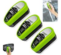 Car Window Cleaner, 2025 New Automotive Oil Film Cleaning Brush, Clear Vision Glass Cleaner, Green Oil Film Wipe, Universal Glass Cleaning Wipe Board, Glass Oil Film Remover for Windshield (A, 3PCS)