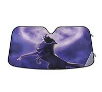 Car Window Covers Foldable Front Window Sunshades Keep Cooler Front Windshield Sun Shade Universal For Truck Auto Suv Purple Night Wolf - Full Moon S