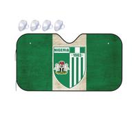 Car Window Covers Foldable Windscreen Car Sunshades Block Uv Rays Front Window Sunshades Universal For Summer Suv Auto Vintage Emblem Nigeria Nigerian Flag M