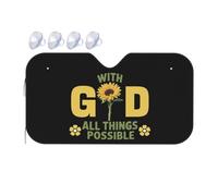 Car Window Covers Keep Cooler Front Windshield Sun Shade Block Uv Rays Front Window Sunshades Universal For Summer Suv Auto Sunflower With God Garden Flag M