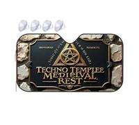 Car Window Covers Medieval Techno Temple: A Unique Fusion Of Ancient And Modern Car Windshield Sunshade Sun Shade For Car Window Blackout Shade(70x130cm)