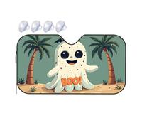Car Window Covers Spooky Ghost On A Tropical Island With Palm Trees Car Windshield Sunshade Sun Shade For Car Windshield Car Shade(76x140cm)