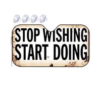 Car Window Covers Stop Wishing Start Doing Car Windshield Sunshade Car Window Covers Windshield Cover Sun Shade(70x130cm)