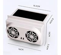 Car Window Fan with Solar and USB Power Options, Sustainable Cooling Solution for Vehicle Ventilation, Easy Adjustment with Self Strips for Stability (Black)