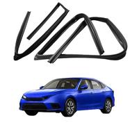 Car Window Glass Run Channel for Civic 2022-FE1 OE: 72775/72735/72275/72235-T20-A01, Sealing Strip Exterior Window Rubber Weatherstrip Lifting Guide Moulding, Full Set of Four Pieces