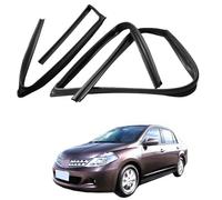 Car Window Glass Run Channel for Nissan TIIDA 2005-2011 OE: 80331/80330/82331/82330-ED500, Rubber Weatherstrip Seal Lifting Guide Exterior Sealing Strip Accessory, Full Set of Four Pieces