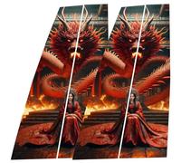Car Window Pillar Stickers, Autos Center Column Sticker, Anti-Scratch Stickers, Black Wolf Engulfed in Flames Decal for Vehicle Trim Protection and Decoration, 18.9x9.84 Inches