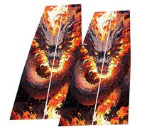 Car Window Pillar Stickers | Car Center Column Sticker - Anti -Scratch Stickers, Window Pillar Posts Molding Cover Black Wolf Engulfed In Flames For Exterior