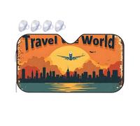 Car Window Shade Explore The Globe: A Journey Through Timeless Cities Car Windshield Sunshade Umbrella Car Shade Front Windshield Sunshade(70x130cm)