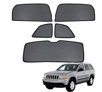Car Window Shade For Kids Side Window Sun Shade For Grand Cherokee 2005-2010 Magnetic Curtain Sun UV Protection Covers For Baby Sleeping Auto Accessories,Rear+Triangular+Back-windscreen-5PCS