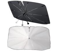 Car Window Shade for Seat Ibiza ST 2017-2021,360° Bendable Handle, Titanium Silver Coating Zero-Light UV Block, UPF 50+ Heat Insulation, Foldable Front Window Sun Shade