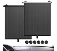 Car Window Shades - 2-Pieces Retractable Privacy Protection Screen - Side Window Roller Sunshade,for Truck, SUV, Men, Women, Children, Adults, Teens, Youth, Family, Passengers, Travel