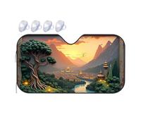 Car Window Shades For Side Window Enchanted Sunset Over A Fantasy Cityscape With Luminous Trees And Car Windshield Sunshade Umbrella Windshield Sun Shade Umbrella Windshield(70x130cm)
