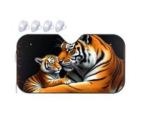 Car Window Shades For Side Window Motherly Love: A Tiger'S Embrace Car Windshield Sunshade Portable Sun Shade Windshield Sun Shade(76x140cm)