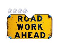 Car Window Shades For Side Window Road Work Ahead Sign. Car Windshield Sunshade Umbrella Car Shade Front Windshield Sunshade(70x130cm)